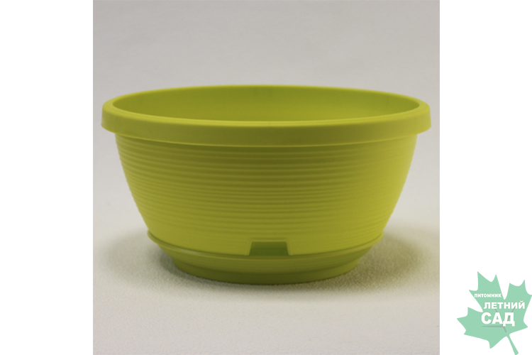 Кашпо Марсель 4,5л фисташковый с поддоном d26 h14