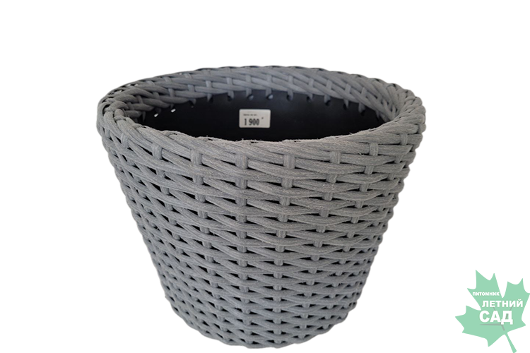 Кашпо Ротанг серый 12 л