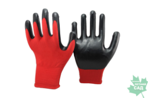 Перчатки нейлон с нитриловым красным покрытием